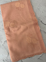 Kota Moonga checks Applique work saree MSH278 Peach