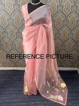 Tissue organza saree with thread pollen work MS15242
