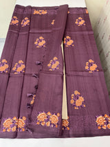 Blended Tussar silk saree with embroidery MS4899 - Mauve