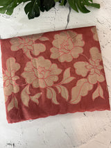 Semi organza saree with appliqué work - MSH906 DuskyPeach