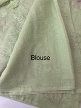 Mul chanderi saree with embroidery - MS1427 LightGreen