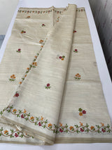 Blended semi tussar silk saree with embroidery MSJ679(3)