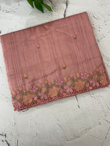 Blended tussar saree with cutwork border- MSHK695