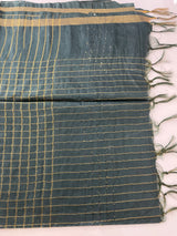 Bhagalpuri Semi tussar saree MS896 DustyTeal Green