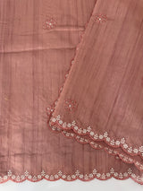 Cutwork Semi tussar saree MTSS674 NudePeach