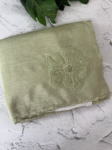 Handworked Crush Organza saree with applique work MBS676 - PastelGreen
