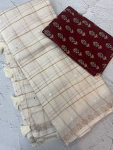 Kota checks saree with blouse MS7670