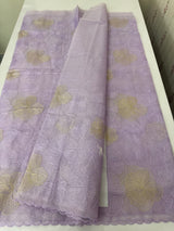 Viscose organza saree with thread work - MSH925 Lavender
