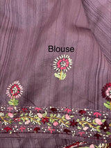 Blended tussar saree with kanta embroidery- MS5224