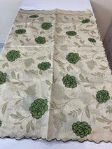 Semi tussar appliqué work saree MTS6589