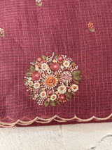 Kota checks saree with embroidery MS7645