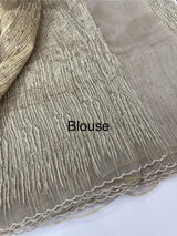 Glass organza saree with embroidery - MS1265 Beige