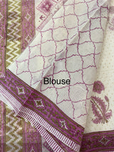 Glass Kota saree with Ajrakh prints MMK121