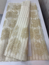 Mul chanderi saree with tissue applique work MSH147- Offwhite and gold(3)