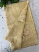 Soft Organza tissue Applique work saree MSLK116 Beige