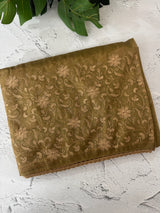 Glass tissue organza saree with embroidery MSF121 (1) Metallic Bronze