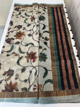 Printed Semi Kota Doria Sarees with blouse - MKD561 (1)