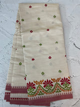 Blended tussar saree with embriodery - MSH1456