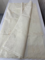 Moonga Kota checks saree with applique work MMC457 Ivory
