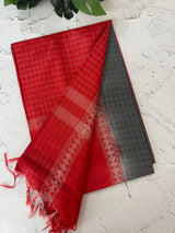 Bhagalpuri Semi tussar saree with contrast retta pattu borders and blouse -MS895(10)