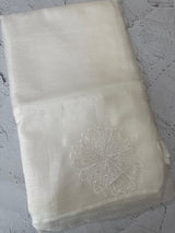 Crush Organza saree with applique work MBS677 White