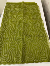 Glass organza saree with thread work- MOS351 Mehendi Green