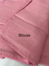 Kota checks saree with embroidery - MS7679 Pink