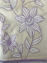 Mul chanderi applique work saree MSH182 - Offwhite to Lavender