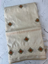 Blended soft tussar silk saree MS90543- Cream