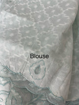 Kota Moonga saree with net applique borders MSH295- MutedBlue