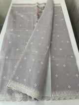 Chanderi cotton saree with embroidery - MSH4545 DustyLavender