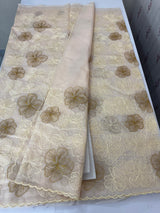 Semi organza saree with thread work - MSH910 PalePeach