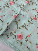 Silky kota saree with embriodery MS16426 PastelBlue