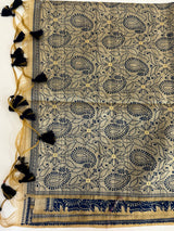 Matka Blended Tussar silk saree with kanta inspired thread work- MS4800(1)