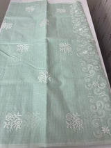 Kota moonga checks embriodery saree MS1494 PastelMint