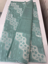 Blended Tussar silk saree with applique work- MSH225 Blue