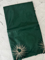 Organza saree with embroidery borders MOS4765 BottleGreen