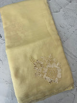 Crush Organza saree with applique work MBS676 ButterYellow