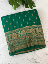 Semi banarasi Khaddi Georgette saree - MS1499 Green