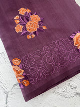 Blended Tussar silk saree with embroidery MS4899 - Mauve
