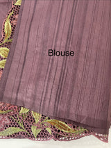 Cutwork Semi tussar saree with cross stitch embroidery MTSS855