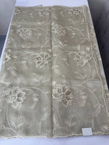 Glass organza saree with applique work- MSHW229 Cloudgrey