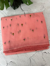 Kota checks saree with embroidery MS7679(1) Peach