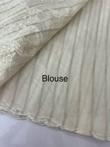 Mul chanderi saree with tissue applique work MSH147- Offwhite and gold(3)