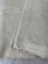 Chanderi cotton saree with embroidery - MSH4545 White
