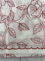Netkota embriodery saree MS1494 - White to Red