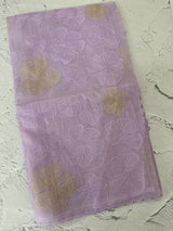 Viscose organza saree with thread work - MSH925 Lavender