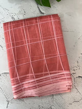 Soft organza saree with thread checks and sequence work MOS867(3) - Salmon