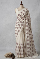 Soft kota checks saree with embroidery - MS7676