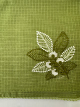Kota checks saree with embroidery - MS7679 DustyGreen